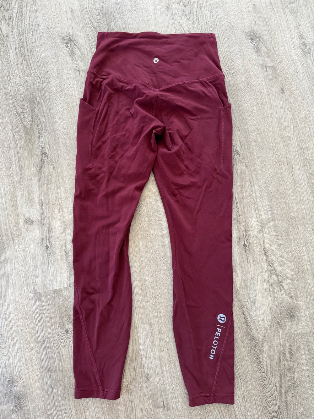 lululemon x Peloton Burgundy High-Waist Pocket 7/8 Align Leggings Limited Ed.